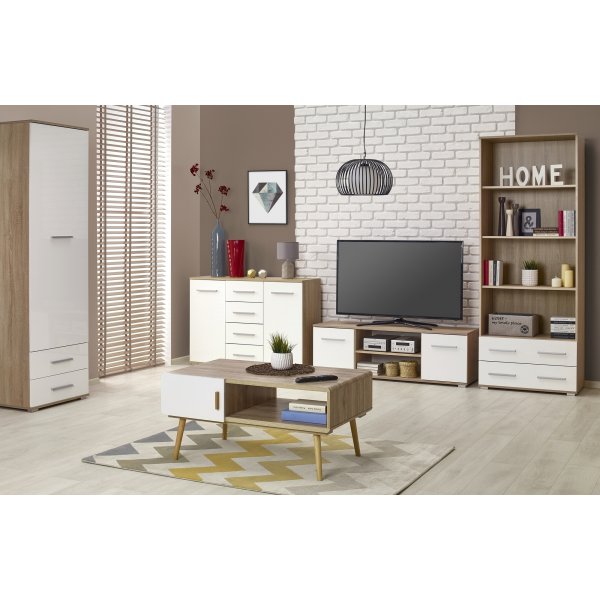 Byrå Abdel - Hvit/eik Byrå Abdel - Hvit/eik