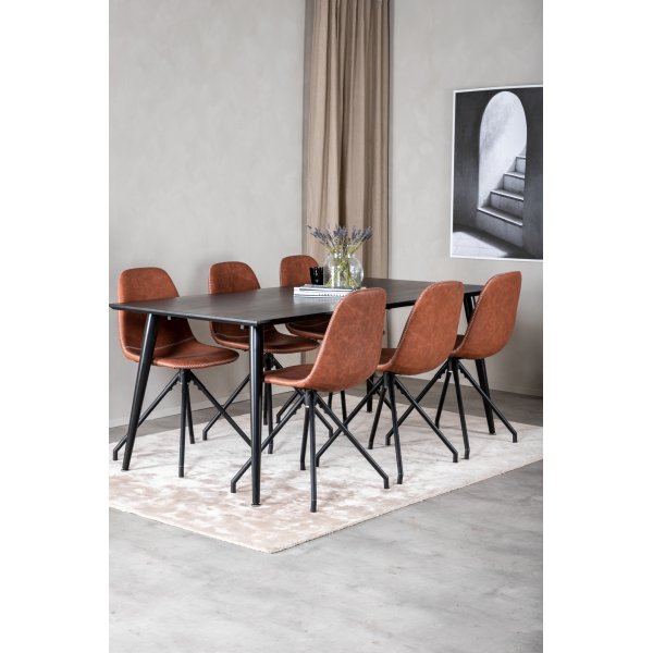 Dip spisebord 180 x 90 cm - Sort Dip spisebord 180 x 90 cm - Sort