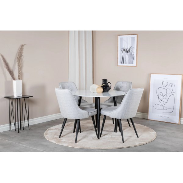 Paradis spisebord, 100 cm - Hvit/svart Paradis spisebord, 100 cm - Hvit/svart