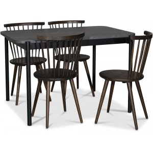 Wayne spisegruppe 120x80 cm inkl. 4 stk. Castor brune pinnestoler - Grå marmorfoliering Wayne spisegruppe 120x80 cm inkl. 4 stk. Castor brune pinnestoler - Grå marmorfoliering