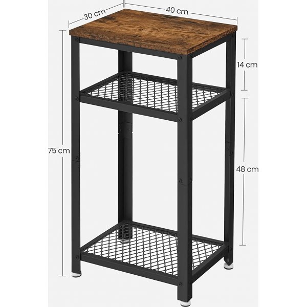 Lasse sidebord 40 x 30 cm - Brun/svart