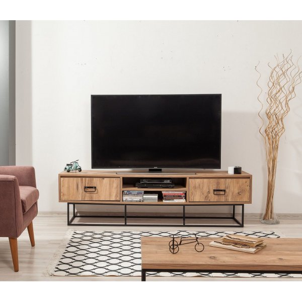 Quantum Silva mediebenk, 180 cm - Furu/svart Quantum Silva mediebenk, 180 cm - Furu/svart