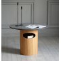 Arto rundt salongbord hyde 60 cm - Eik / gr marmor