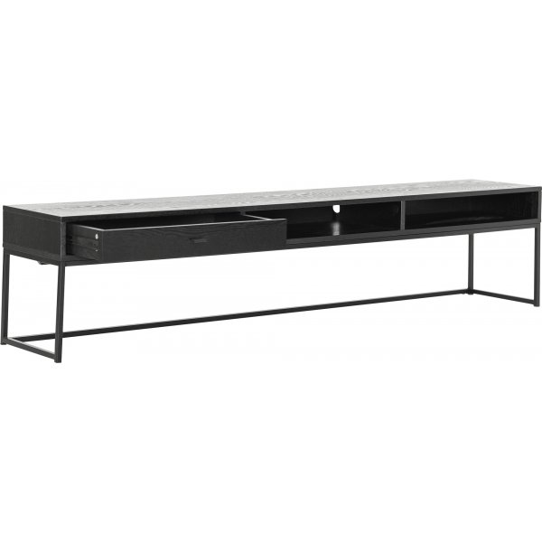 Regal mediabenk 180 cm - Sort ask finer Regal mediabenk 180 cm - Sort ask finer