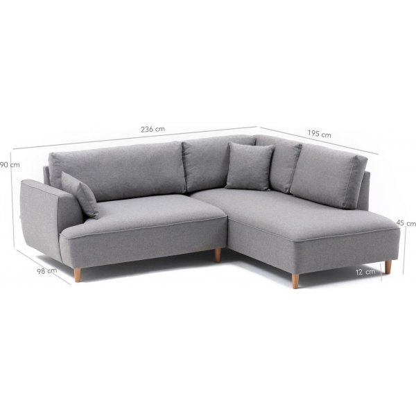 Felix divansofa, hyre - Lysegr