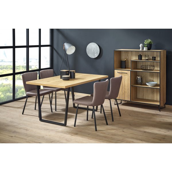 Gentofte spisebord 160 cm - Eik/sort