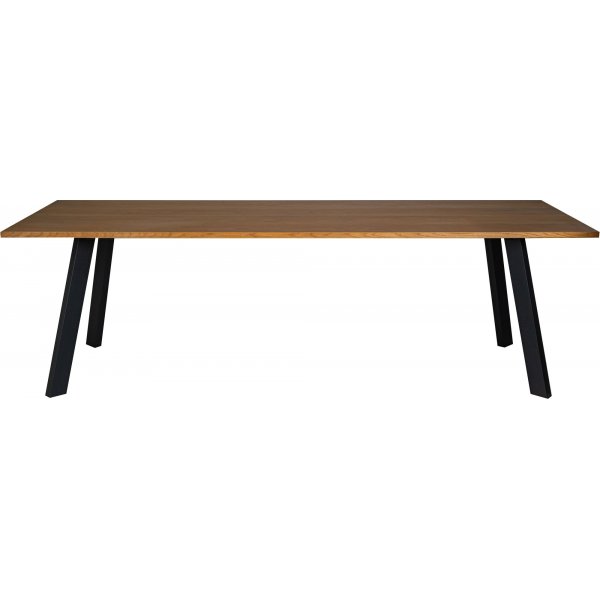 Freddy spisebord 240x95 cm - Oljet eikefinr/svart metall