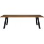 Freddy spisebord 240x95 cm - Oljet eikefinr/svart metall