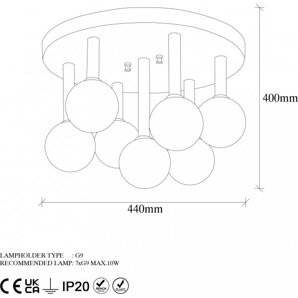 Even taklampe 11750 - Sort/hvit Even taklampe 11750 - Sort/hvit