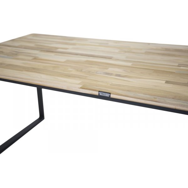 Spisebord Regald 200 cm - Svart / Naturtre