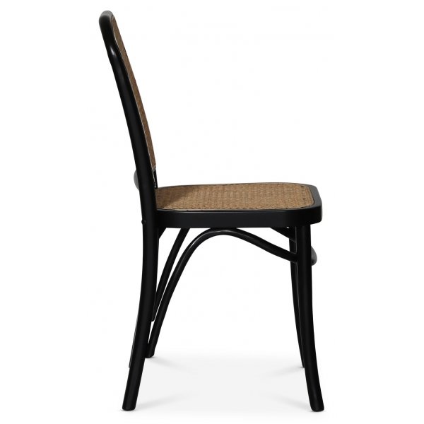 Indiana bøyetre stol - Svart med rottingsete Indiana bøyetre stol - Svart med rottingsete