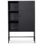 Stilo V.2 highboard - Svartvasket / Svart metall