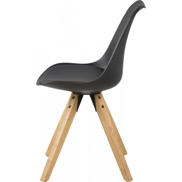 Dima spisestuestol - Sort PU/gummitre