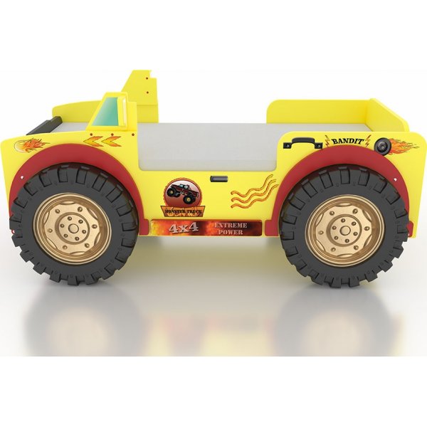 Monster truck sprinkelseng - 90 x 190 cm