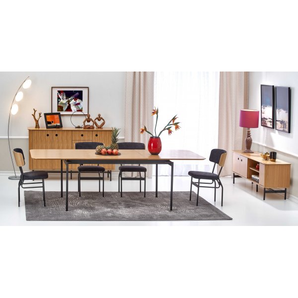 Giga kommode - Eik/sort