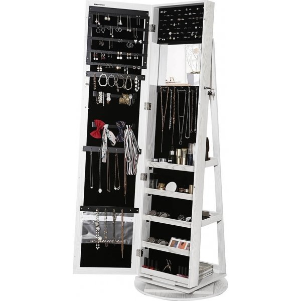 Rubinhvitt smykkeskap med speil Rubinhvitt smykkeskap med speil