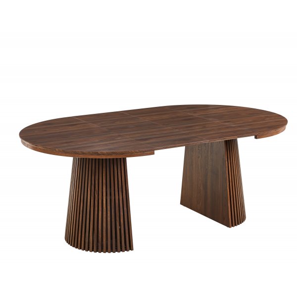 Crossby rundt spisebord uttrekkbart Ø120-200 cm - Valnøtt Crossby rundt spisebord uttrekkbart Ø120-200 cm - Valnøtt