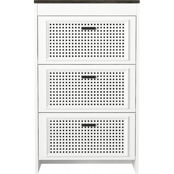 Ferdig kommode - Hvit/mrk brun