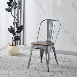 Iris metall spisestol med tresete Iris metall spisestol med tresete