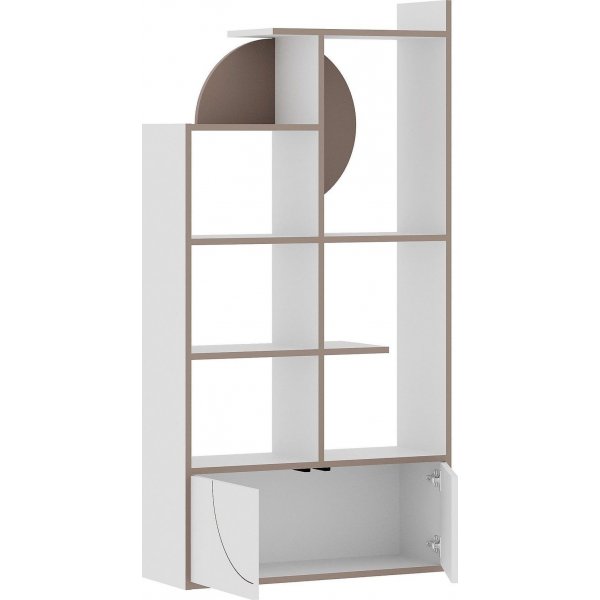 Half bokhylle - Hvit/lys mokka Half bokhylle - Hvit/lys mokka