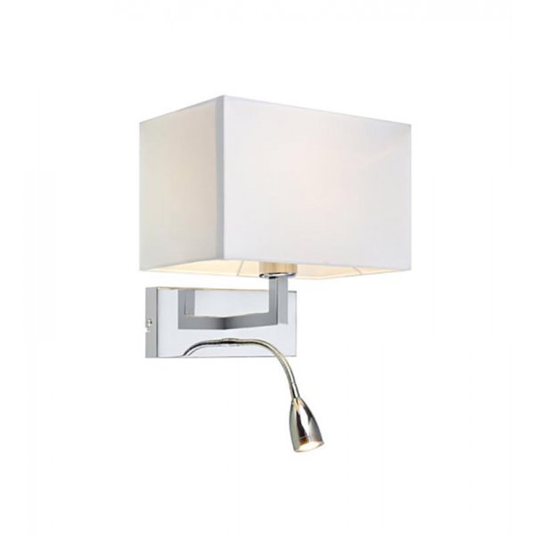 Savoy Vegglampe - Krom/Hvit