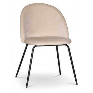 Giovani Velvet stol - Lysbeige/svart