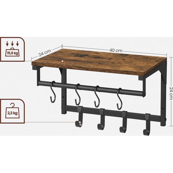 Agust hattehylle - Brun/svart Agust hattehylle - Brun/svart