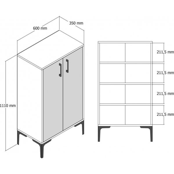 Praha skoskap - Valnøtt/hvit marmor Praha skoskap - Valnøtt/hvit marmor