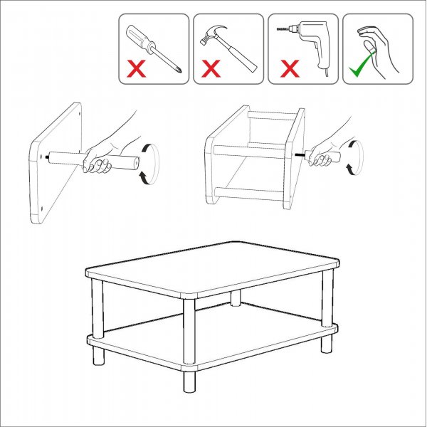 Roga salongbord 100 x 70 cm - Sort/furu