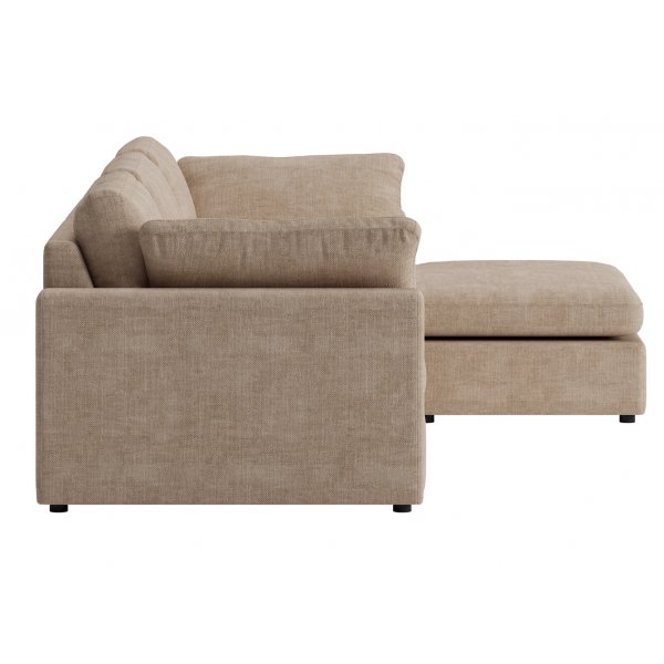 Moby mrk beige divansofa 296 cm - Vendbar divansofa med pocketfjrer