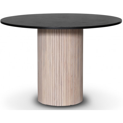 Decibel rundt spisebord 110 cm - Hvitvask / svartbeiset eik