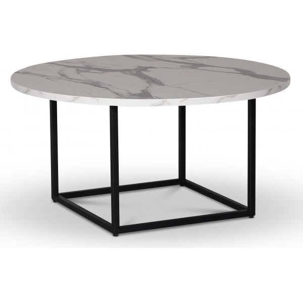 Sintorp rundt salongbord 90 cm - Hvit marmor (laminat) + Flekkfjerner for mbler