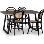 Edge 3.0 spisegruppe 140x90 cm inkludert 4 stk. svarte Alicia stoler i byd tre - gr hytrykkslaminat (HPL)