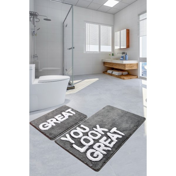 Flott baderomsteppe - Grå Flott baderomsteppe - Grå