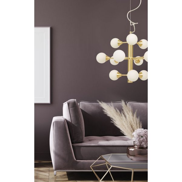 Taklampe Cosmos - Matt messing / opalhvit Taklampe Cosmos - Matt messing / opalhvit