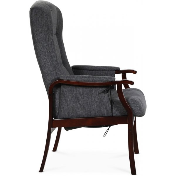 Marsta lenestol med fotskammel - Gr / Mahogny