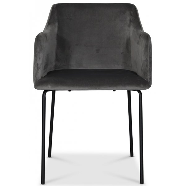 New York lenestol - Mørkegrå fløyel + Møbelføtter New York lenestol - Mørkegrå fløyel + Møbelføtter