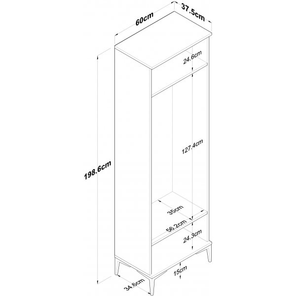 Esa garderobe - Valnøtt/hvit Esa garderobe - Valnøtt/hvit
