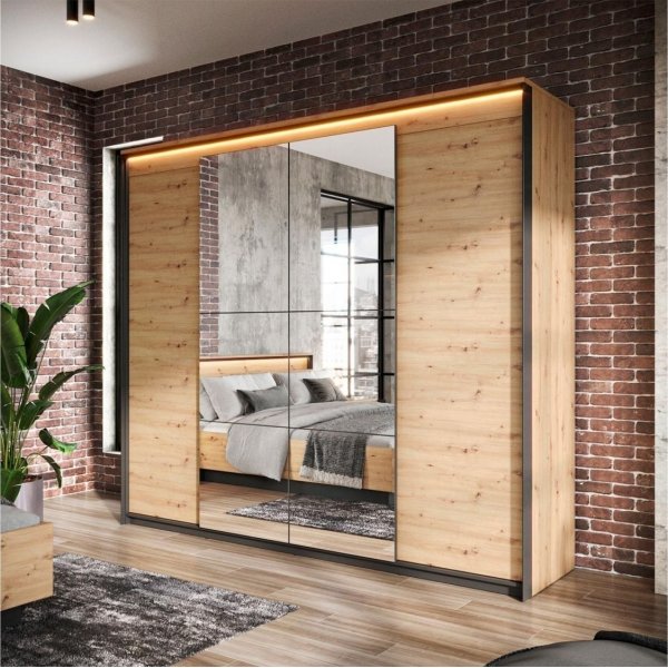 Quant Cuarto garderobeskap 250 cm - Artisan eik/sort