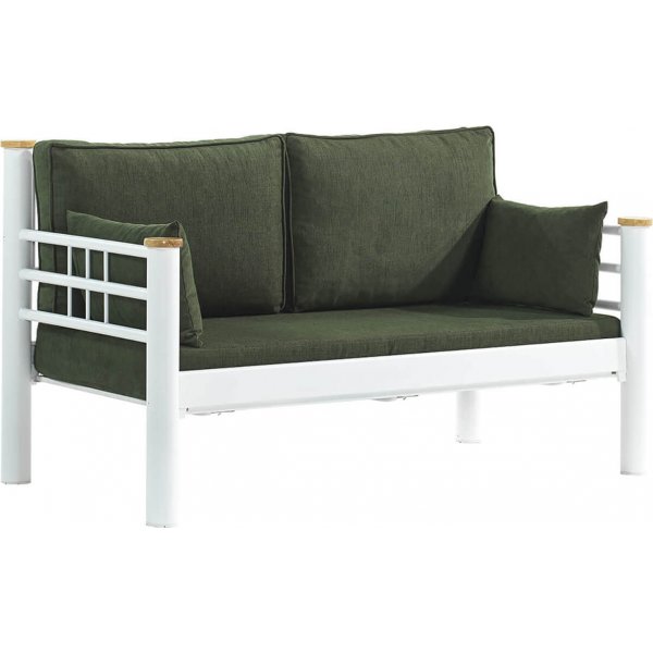 Kappis 2-seters utesofa - Hvit/grnn