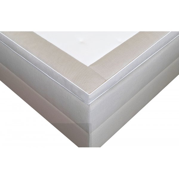 Seng 120x200 cm beige med oppbevaring, 5 soner pocketfjrer