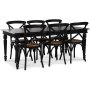 Paris spisegruppe 180 cm bord svart + 6 st svarte Gaston spisestoler