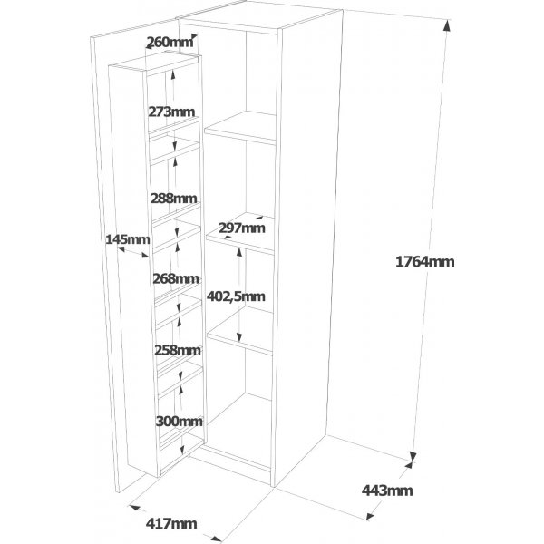 Vena skap - Valnøtt/svart Vena skap - Valnøtt/svart