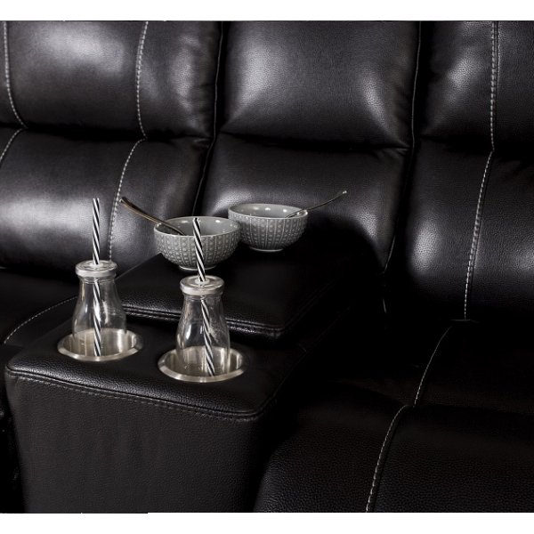 Enjoy Chicago Biosofa - 2-seter sofa recliner (el) i svart kunstskinn