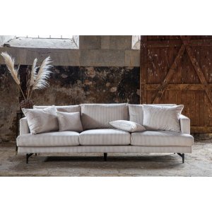 Safir 3-seter sofa - Beige manchester + Møbelpleiesett for tekstiler