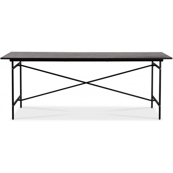 Crystal spisebord 200 cm (Fishbone) - Svart / Brunbeiset Crystal spisebord 200 cm (Fishbone) - Svart / Brunbeiset