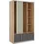 Lola garderobe - Eik/beige/gr