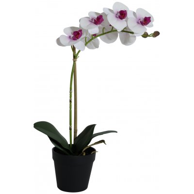 Kunstig plante - Orkid 1 stengel H48 cm - Hvit/Rosa