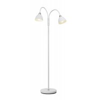 Läza Gulvlampe dobbel arm - Hvit/Krom Läza Gulvlampe dobbel arm - Hvit/Krom
