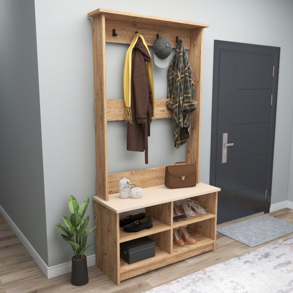 Lombardi hallmøbler - Furu/beige Lombardi hallmøbler - Furu/beige